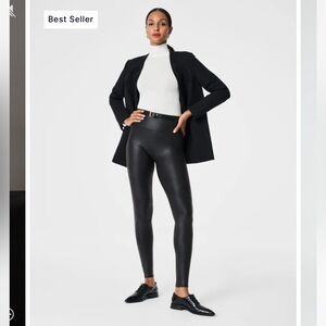 Spanx Faux Leather Leggings / Reg Length / Sz L